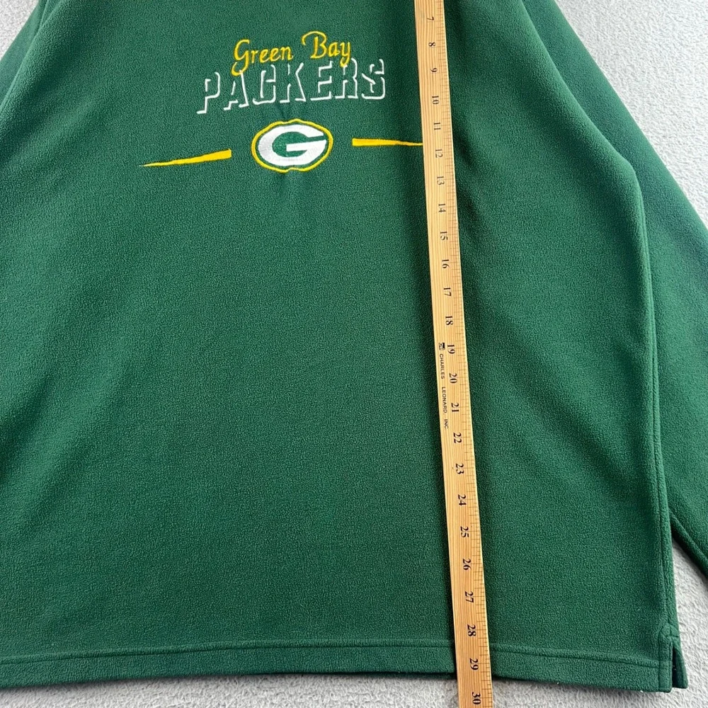 Active Green Bay Packers Fleece Sweatshirt Mens Large Green Embroidered Pullover